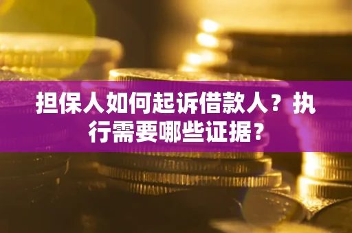 武汉担保人如何起诉借款人？执行需要哪些证据？