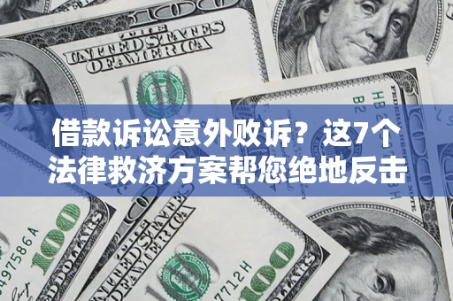 武汉借款诉讼意外败诉？这7个法律救济方案帮您绝地反击！