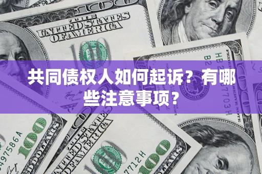 武汉共同债权人如何起诉？有哪些注意事项？
